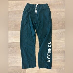 Erewhon Women's Dark Green Logo Joggers with Drawstring Waist